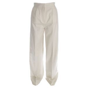 Joseph High-Rise Straight-Leg Trousers in White Silk